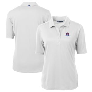 Women's Cutter & Buck White Toronto Blue Jays Cooperstown Collection DryTec Virtue Eco Pique Recycled Polo