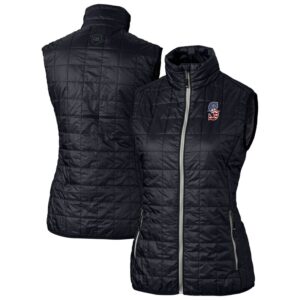 Women's Cutter & Buck Navy Seattle Mariners Americana Rainier PrimaLoft Eco Insulated Full-Zip Puffer Vest