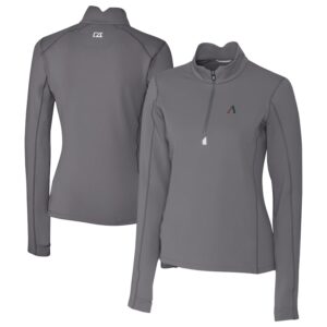 Women's Cutter & Buck Gray Arizona Diamondbacks  Traverse Stretch Quarter-Zip Pullover Top