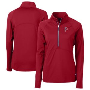 Women's Cutter & Buck Red Pittsburgh Pirates Americana DryTec Adapt Eco Knit Stretch Recycled Raglan Half-Zip Top