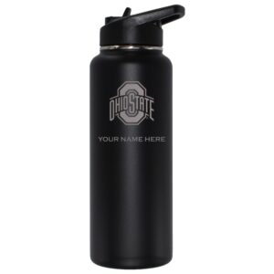 The Memory Company Black Ohio State Buckeyes 34oz. Personalized Team Logo Laser Etch Quencher Bottle