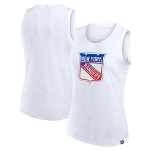 Women's Fanatics White New York Rangers Slub Tank Top