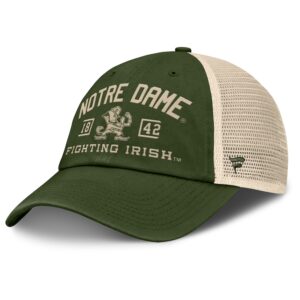 Men's Fanatics Olive Notre Dame Fighting Irish OHT Military Appreciation Frontier Trucker Adjustable Hat