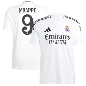 Men's adidas Kylian Mbappé White Real Madrid 2024/25 Home Replica Player Jersey