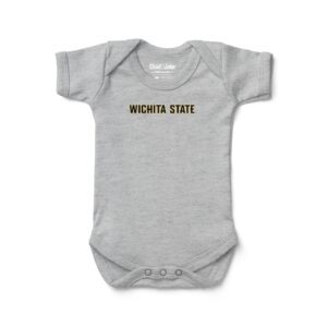 Newborn & Infant Chad & Jake Heather Gray Wichita State Shockers Wordmark Logo Bodysuit