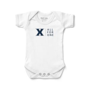 Newborn & Infant Chad & Jake White Xavier Musketeers All For One Logo Bodysuit