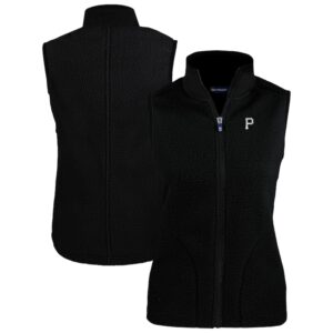 Women's Cutter & Buck Black Pittsburgh Pirates Cascade Eco Sherpa Fleece Vest