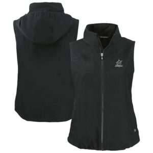Women's Cutter & Buck Black Miami Marlins Charter Eco Recycled Full-Zip Vest
