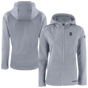 Women's Cutter & Buck Gray Kansas City Royals Evoke Eco Softshell Recycled Full-Zip Hoodie Jacket