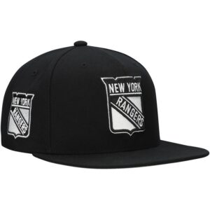Men's Mitchell & Ness  Black New York Rangers Team Snapback Hat