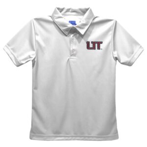 Youth Vive La Fete White Utah Tech Trailblazers Solid Polo