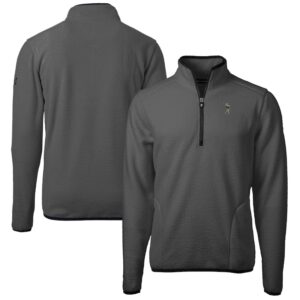 Men's Cutter & Buck Gray South Florida Bulls Cascade Eco Sherpa Fleece Quarter-Zip Jacket