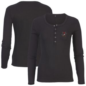 Women's Black Albuquerque Isotopes Harper Henley Long Sleeve T-Shirt