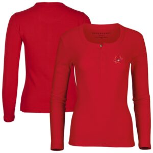Women's Red Albuquerque Isotopes Harper Henley Long Sleeve T-Shirt