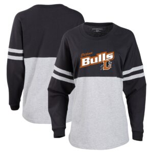 Women's Black Durham Bulls Retro Jersey Long Sleeve Pom Pom T-Shirt