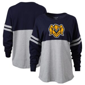 Women's Navy Charleston RiverDogs Retro Jersey Long Sleeve Pom Pom T-Shirt