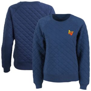 Women's Navy Las Vegas Aviators Quilted Raglan Pullover Sweatshirt