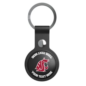 Keyscaper Black Washington State Cougars Personalized AirTag Holder