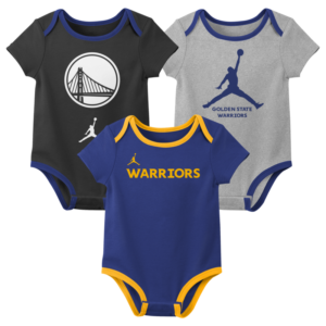Newborn & Infant Jordan Brand Golden State Warriors Statement Edition Three-Pack Bodysuit Set