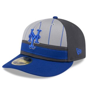 Men's New Era  Gray/Royal New York Mets 2025 Batting Practice Low Profile 59FIFTY Fitted Hat