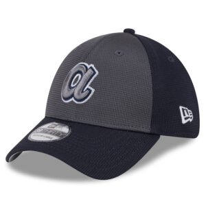Men's New Era  Gray/Navy Atlanta Braves 2025 Batting Practice 39THIRTY Flex Hat