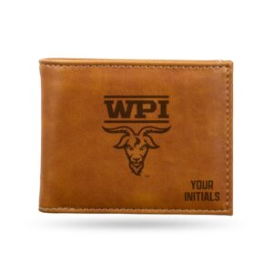 Brown Worcester Polytechnic Institute Engineers Personalized Billfold Wallet