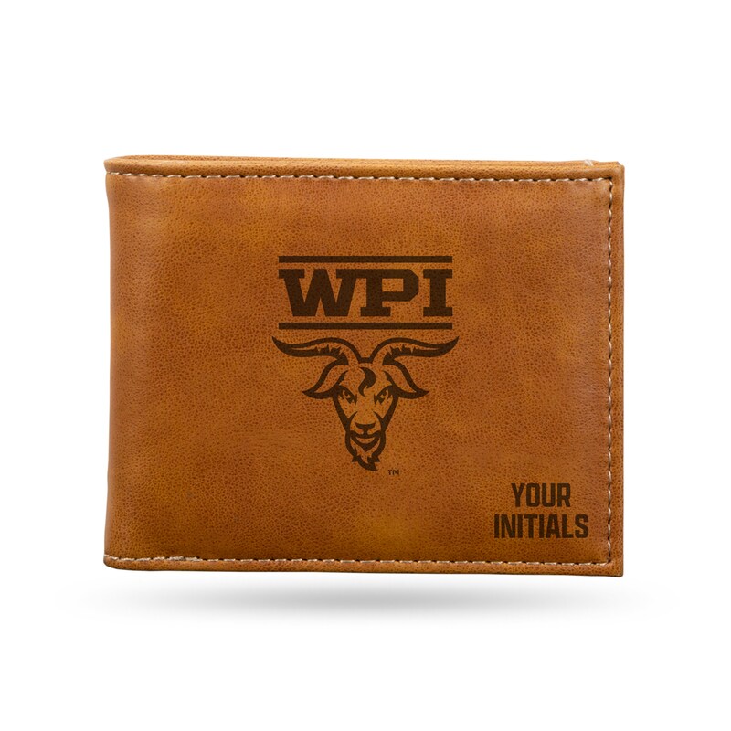 Brown Worcester Polytechnic Institute Engineers Personalized Billfold Wallet