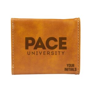 Brown Pace University Setters Personalized Trifold Wallet