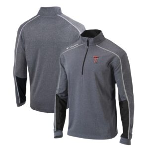Men's Columbia Heather Gray/Black Texas Tech Red Raiders Shotgun Omni-Wick Quarter-Zip Jacket