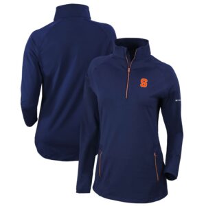 Women's Columbia  Navy Syracuse Orange Outward Nine Omni-Wick Quarter-Zip Jacket