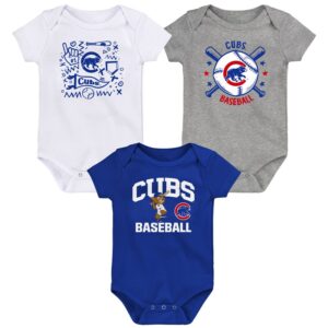 Infant  Blue Chicago Cubs Batter Up 3-Pack Bodysuit Set