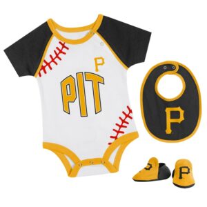 Newborn & Infant Pittsburgh Pirates Tied Up Bodysuit, Bib & Bootie Set