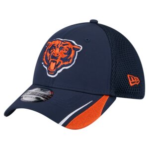Men's New Era  Navy Chicago Bears Game Day Linear 39THIRTY Flex Hat