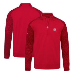 Men's Levelwear Red USMNT Aztec Quarter-Zip Pullover Top