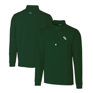 Men's Cutter & Buck Kelly Green North Texas Mean Green Traverse Stretch Quarter-Zip Pullover Top