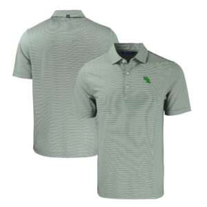 Men's Cutter & Buck Kelly Green/White North Texas Mean Green Forge Eco Double Stripe Stretch Recycled Polo