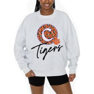 Women's Gameday Couture Ash Clemson Tigers Premium Fleece Pullover Sweatshirt