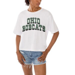 Women's Gameday Couture White Ohio Bobcats Claim To Fame Boxy Cropped T-Shirt