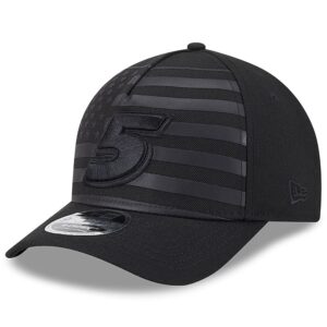 Men's New Era Black Kyle Larson American Flag 9FORTY M-Crown A-Frame Adjustable Hat