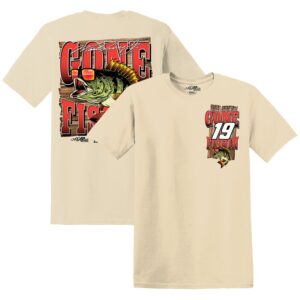 Men's Joe Gibbs Racing Team Collection Tan Martin Truex Jr  Gone Fishin' T-Shirt