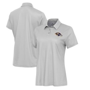Women's Antigua  White/Gray Baltimore Ravens Rings Polo