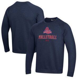 Men's Under Armour Navy American University Eagles Volleyball Rival Fleece Raglan Pullover Sweatshirt