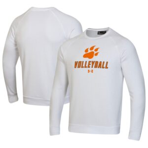 Men's Under Armour White Sam Houston State Bearkats Volleyball Rival Fleece Raglan Pullover Sweatshirt
