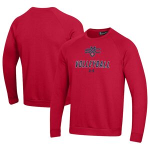Men's Under Armour Red Saint Mary's Gaels Volleyball Rival Fleece Raglan Pullover Sweatshirt