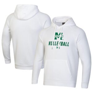 Men's Under Armour White Manhattan Jaspers Rival Fleece Pullover Hoodie