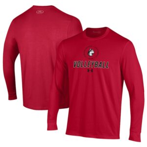 Men's Under Armour Red Northeastern Huskies Volleyball Performance Long Sleeve T-Shirt