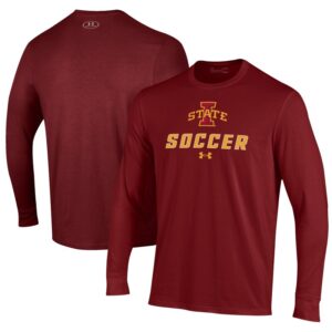 Men's Under Armour Cardinal Iowa State Cyclones Soccer Performance Long Sleeve T-Shirt