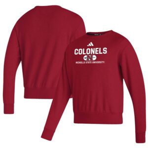 Men's adidas Red Nicholls State Colonels Vintage Pullover Sweatshirt
