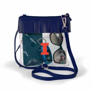 Women's Navy Illinois Fighting Illini Judyann Clear Crossbody with Fringe