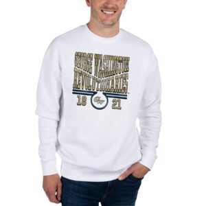 Unisex Uscape Apparel White George Washington University Coastal Fleece Pullover Sweatshirt